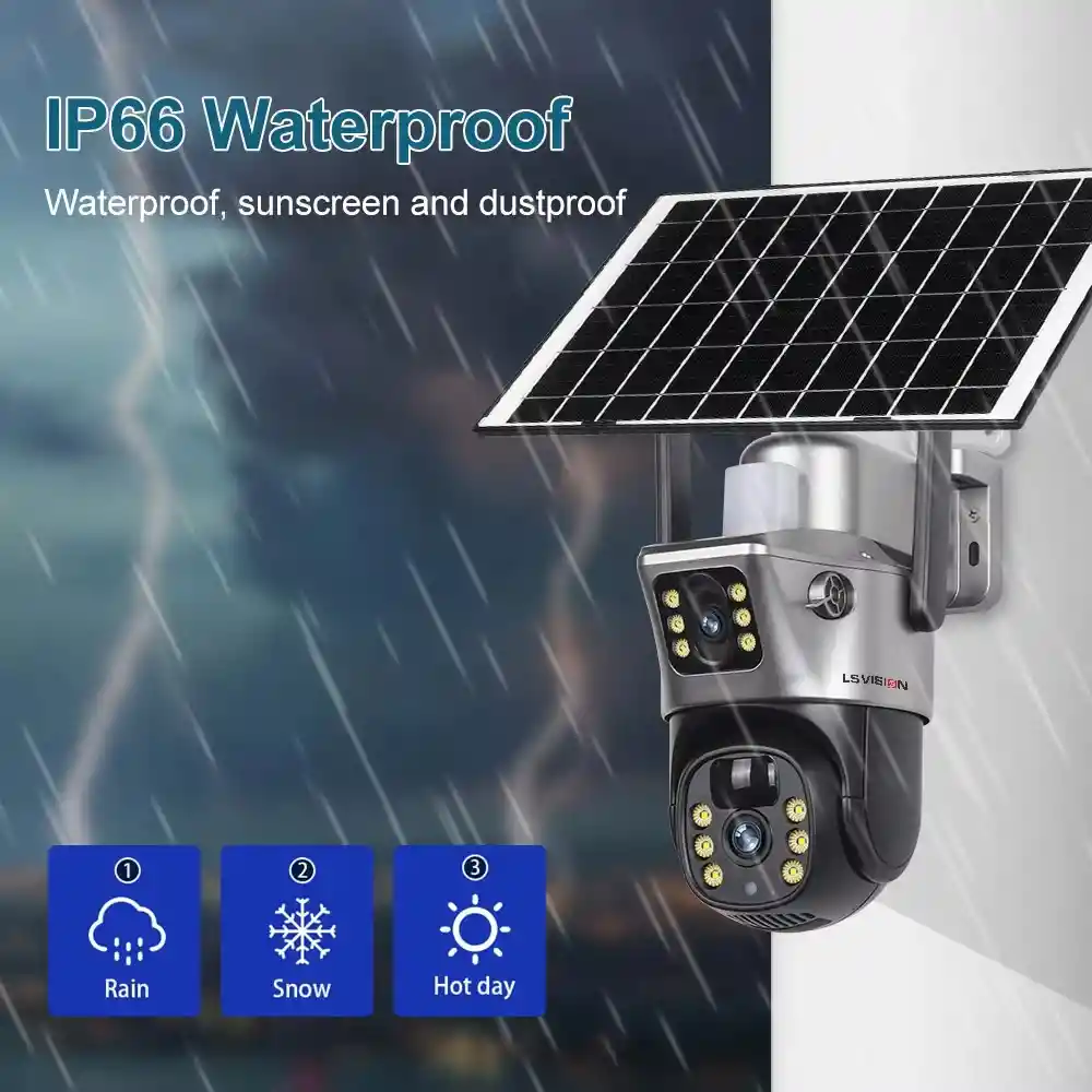 Cámara Doble Lente Solar Wifi 360