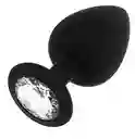 Plug Anal En Silicona Fucsia, Negro Talla S