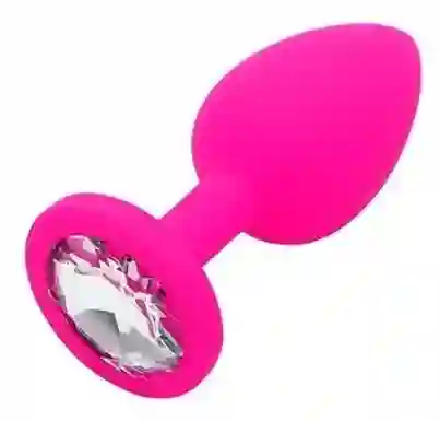 Plug Anal En Silicona Fucsia, Negro Talla S