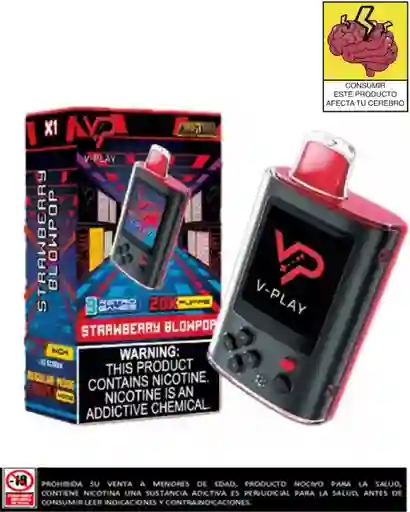 Vape V-play Strawberry Blowpop 20.000 Puffs