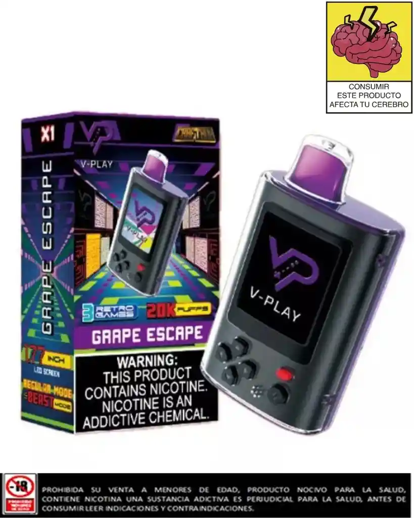 Vape V-play Grape Escape 20.000 Puffs
