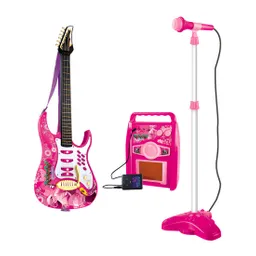 Guitarra Microfono Parlante Juguete Niñas Musica + Baterias