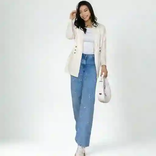 T10 / Jean Azul Claro Con Brillos Jnalcb002 Latente