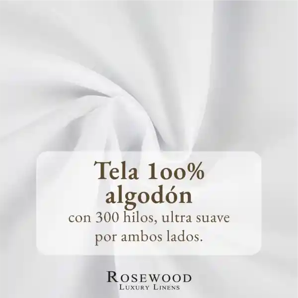 Juego Sabanas Rosewood 300 Hilos 100% Algodon Blanco - King