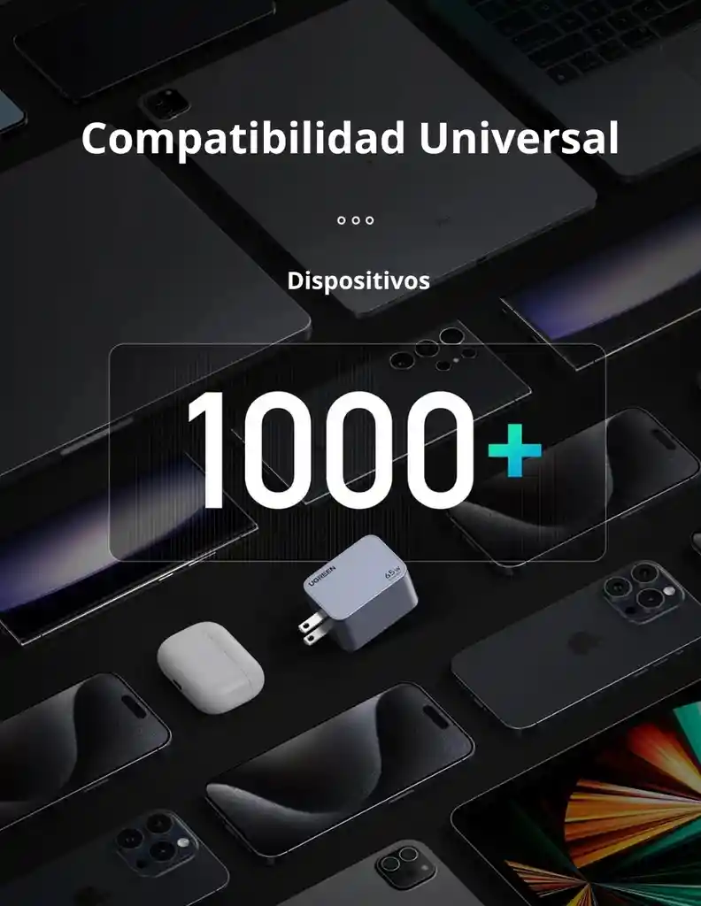 Cargador Ugreen Nexode Pro 2 Usb-c, 1 Usb-a 65w De Carga Rápida