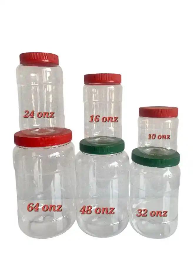 Frascos Plásticos 64 Onzas Con Tapa, Tarros Plásticos 2000 Ml