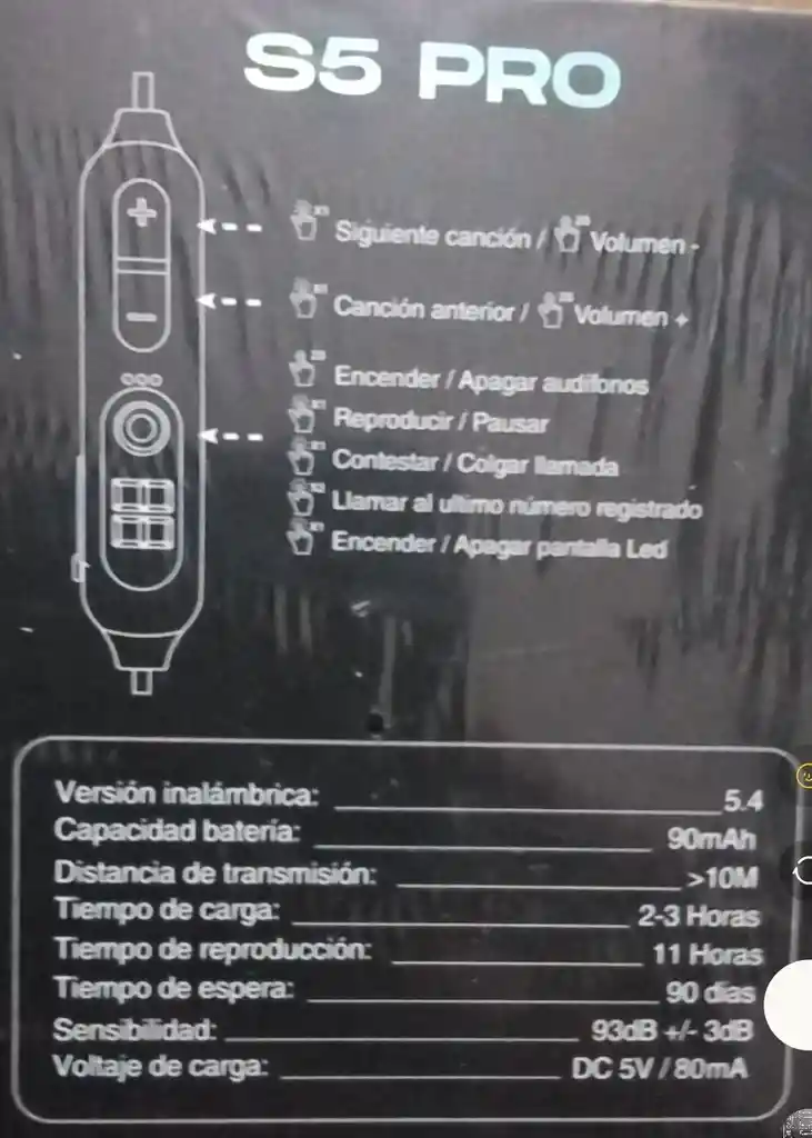 Audífonos Bluetooth S5 Pro