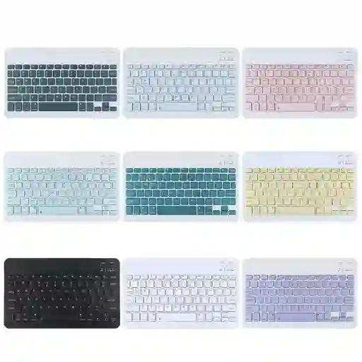 Combo Teclado Y Mouse Inalámbrico Colores Bt 030