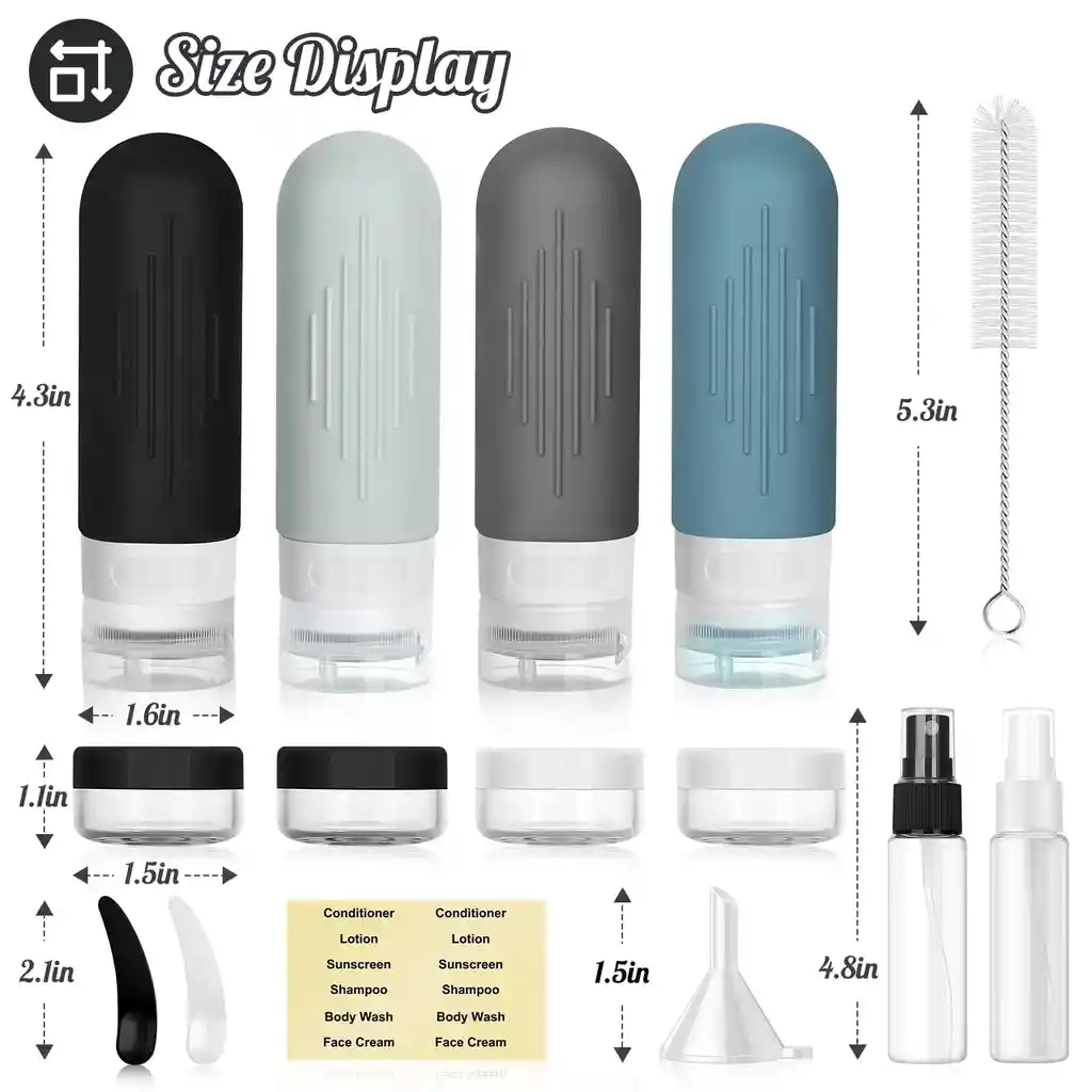 Botellas Silicona Set Viajes