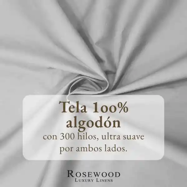 Juego Sabanas Rosewood 300 Hilos 100% Algodon Gris - Doble