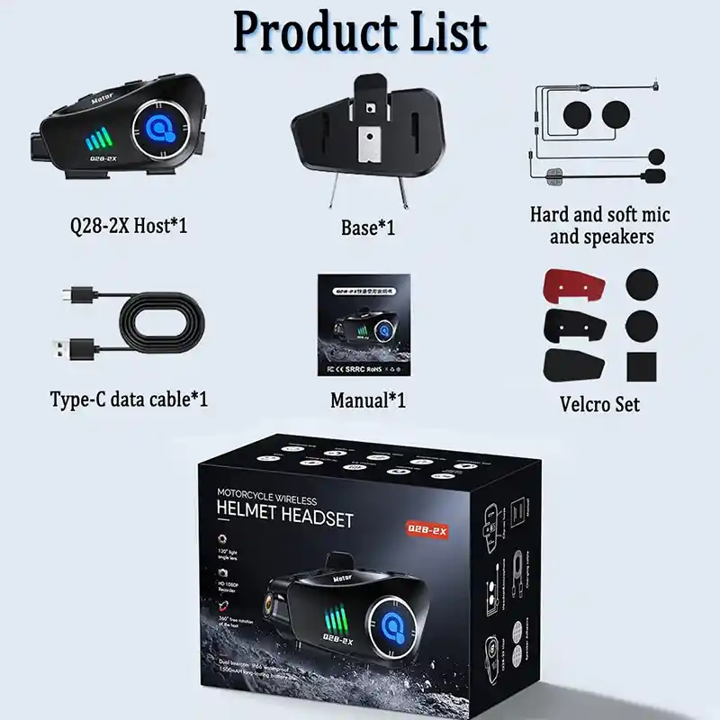 Intercomunicador Camara Moto Casco Bluetooth Manos Libres