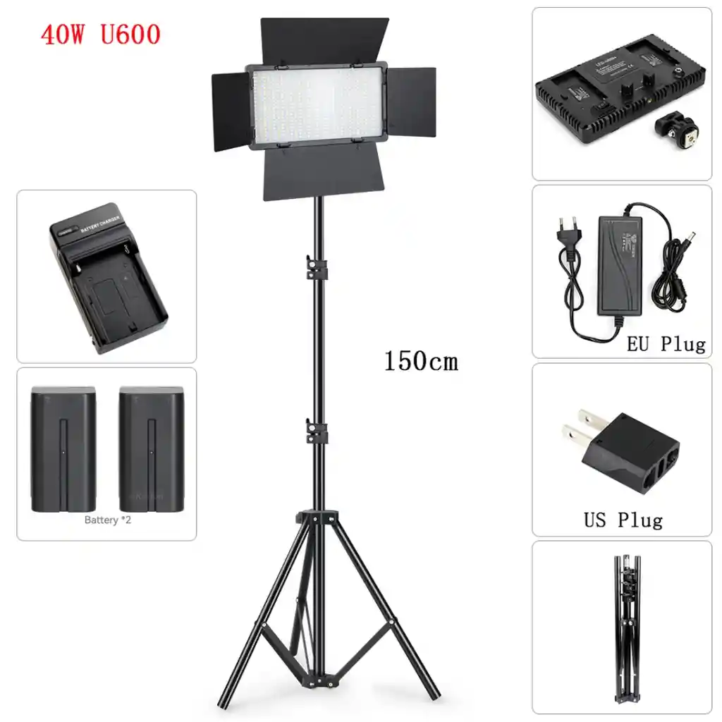 Panel De Luz Led Profesional Recargable 600rgb