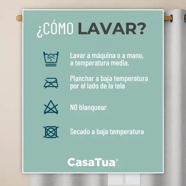Cortina Blackout 100% Casatua 2 Paños 107x160cm - Gris