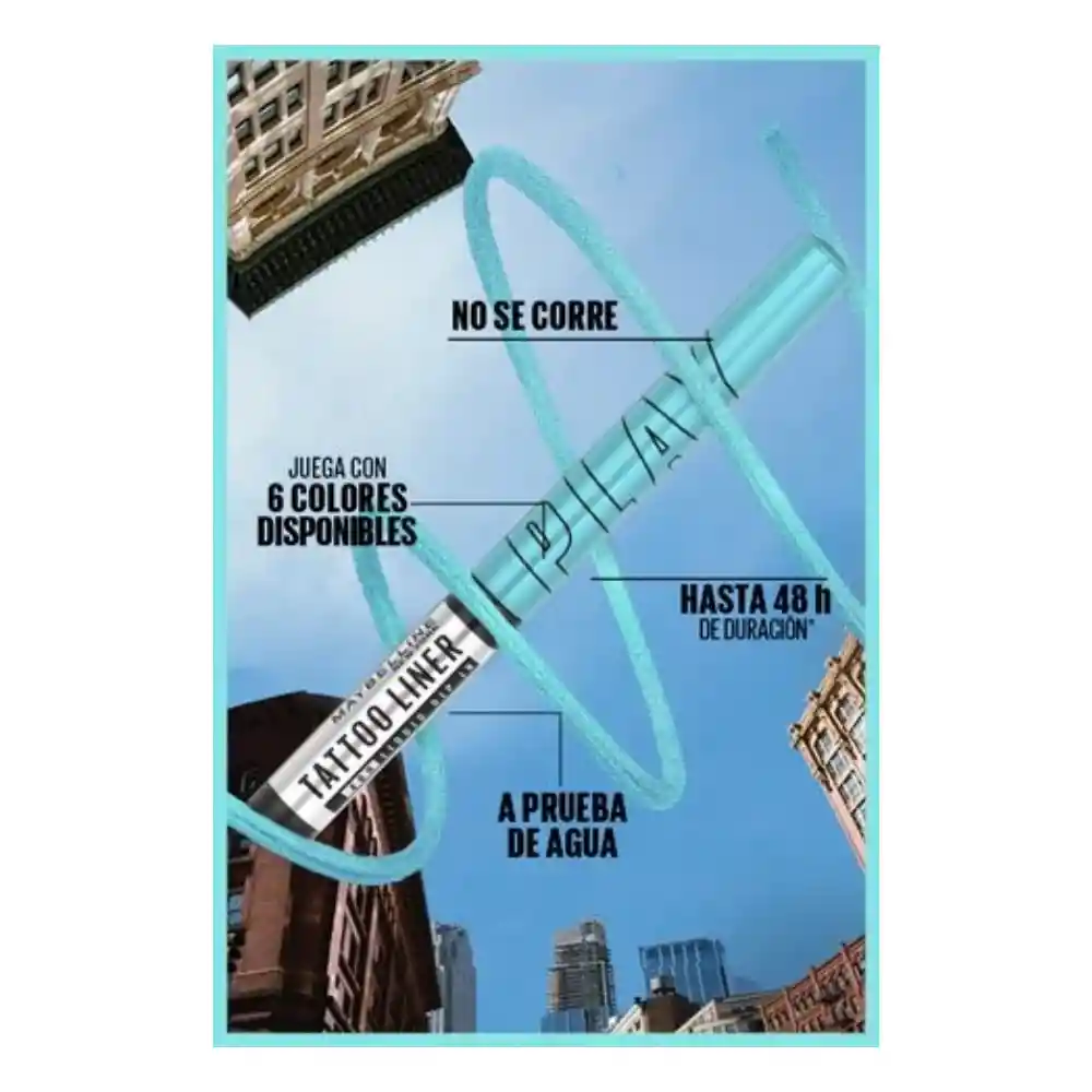 Delineador De Ojos Maybelline Tattoo Liner Play Ride Metallic Aqua