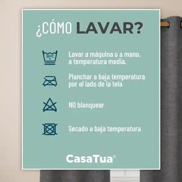 Cortina Blackout 100% Casatua 2 Paños 107x160cm - Gris Oscuro
