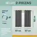 Cortina Blackout 100% Casatua 2 Paños 107x160cm - Gris Oscuro