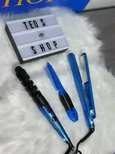 Combo De Plancha Rizadora Y Peine