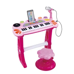 Piano Organeta Teclado Musical Mesa Interactivo Niña+ Tabure