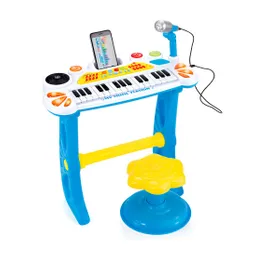 Piano Organeta Teclado Musical Mesa Interactivo Niño+ Tabure