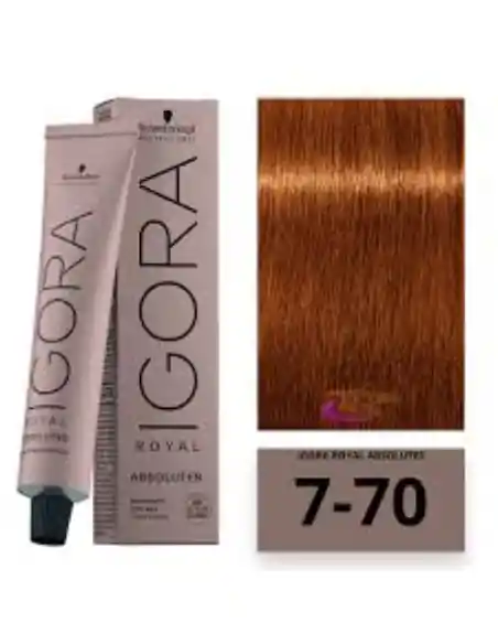 Igora Royal Tinte 7-70 Rubio Medio Cobrizo Natural