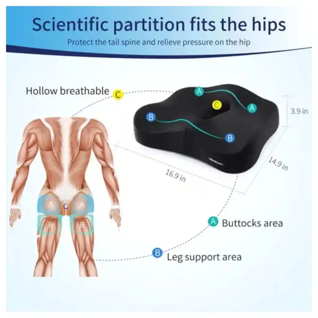 Cojn De Asiento De Espuma Viscoelstica Para Aliviar El Dolor