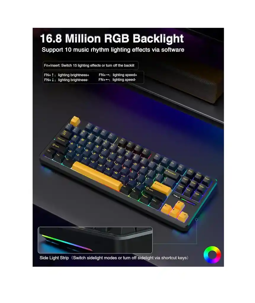 Teclado Mecanido Inalambrico 2.4hz Bt 80% Tkl Jedel Wkl-102