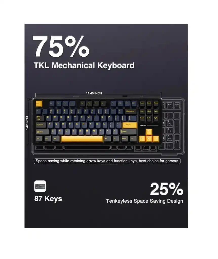 Teclado Mecanido Inalambrico 2.4hz Bt 80% Tkl Jedel Wkl-102