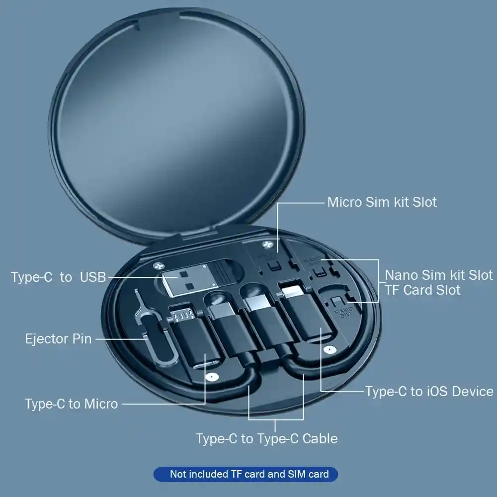 Kit Viajero Multifuncional De Cables De Datos