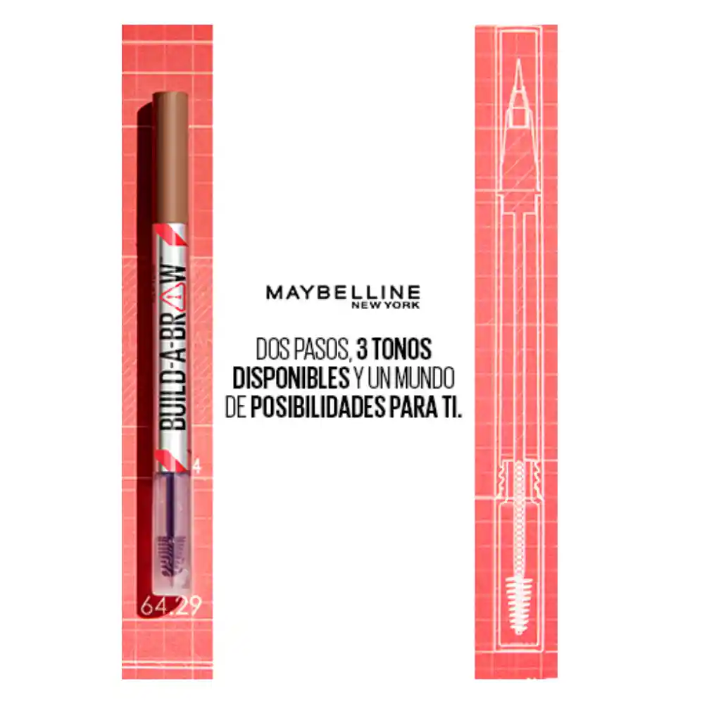 Delineador De Cejas Maybelline Build-a-brow 2 En 1 Soft Brow