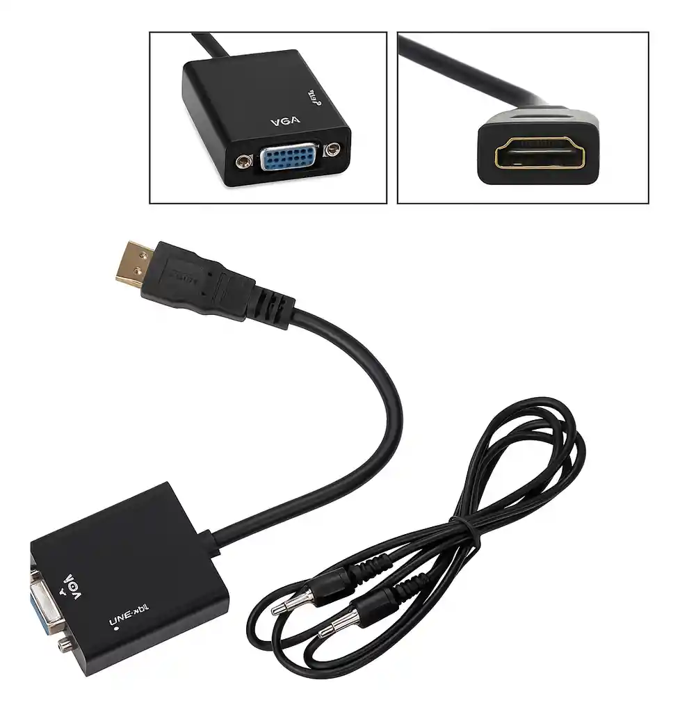Convertidor Hdmi Macho A Vga Hembra Salida Video Adaptador