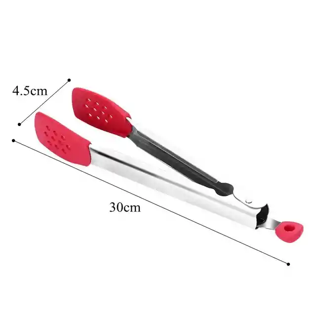 Pinzas De Silicona Para Cocina - Rojo