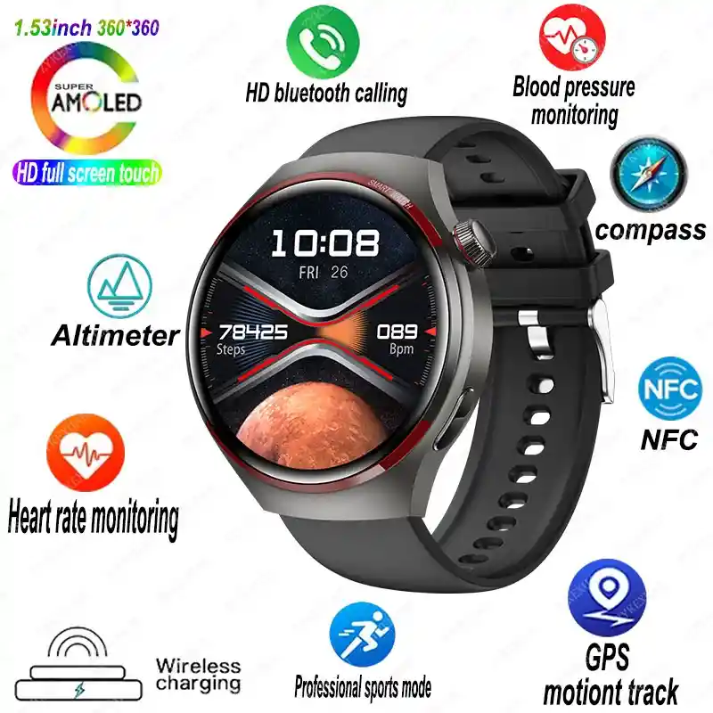Reloj Inteligente Kalobee Watch 4 Pro+ Con Pantalla Amoled Curva Y 3 Correas Intercambiables