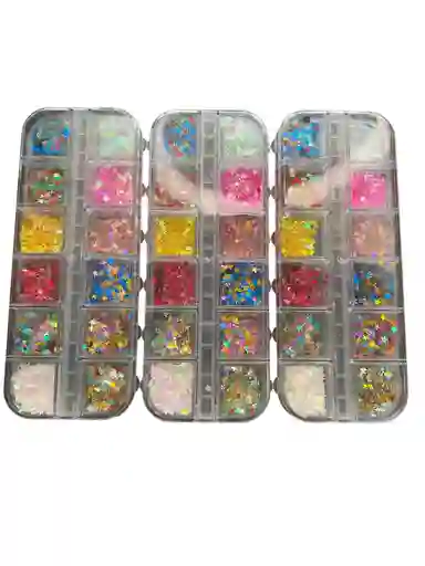 Brillos Para Maquillaje De Rostro, Cabello O Uñas Diseño De Estrellas Para Cuerpo Escarcha Para Maquillaje Tonos Variados