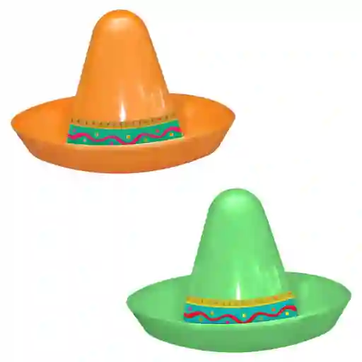 Mini Sombrero Mexicano Plástico X 1 Und