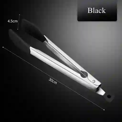 Pinzas De Silicona Para Cocina - Negro