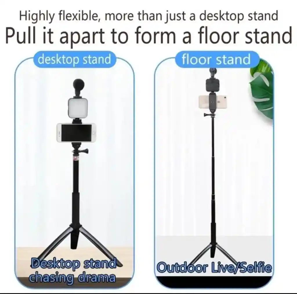 Kit Streaming. Selfie, Tripode, Luz Y Microfono Ay-49z