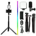 Kit Streaming. Selfie, Tripode, Luz Y Microfono Ay-49z