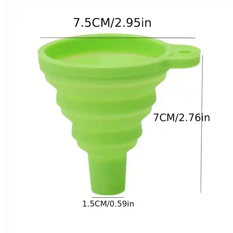 Embudo Retráctil De Silicona - Verde
