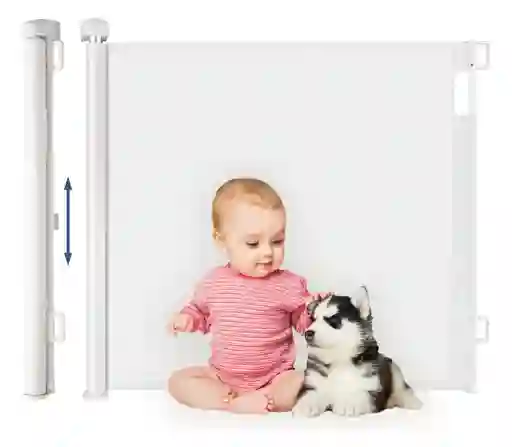 Puerta Retráctil Seguridad Bebés Mascotas Blanca 1.4 Mts Fácil Instalación