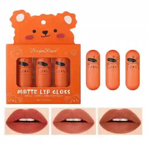 Juego De 3 Mini Labiales Matte Para Labios Maquillaje Dragon Rance