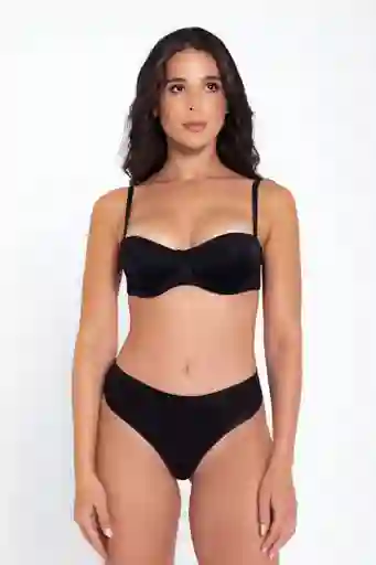Panty Brasilera Unicolor De Algodón Peinado Premium (1059) Negro L