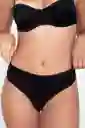 Panty Brasilera Unicolor De Algodón Peinado Premium (1059) Negro L