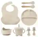 Set Vajilla Bebe En Silicona Kit Alimentacion 8 Piezas Niño