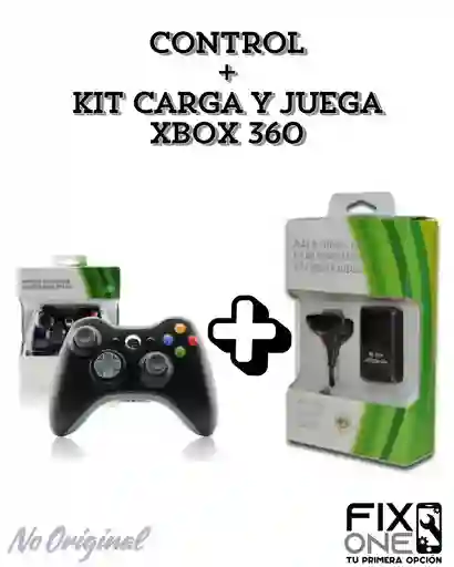 Control + Kit Carga Y Juega Xbox 360