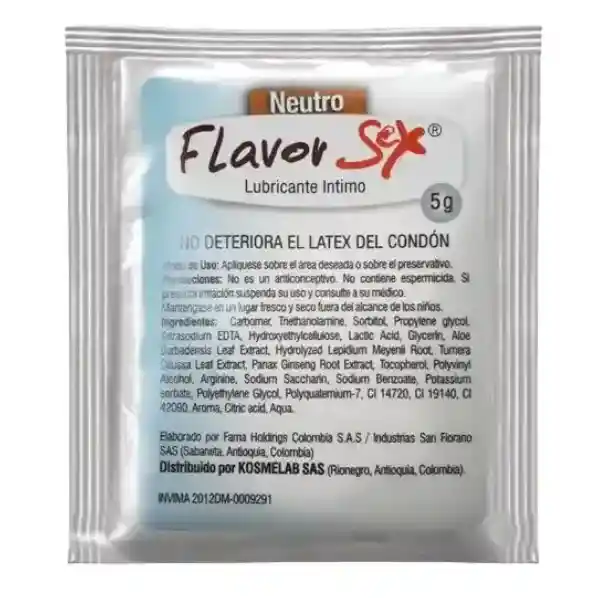 Lubricante Intimo Neutro 5g