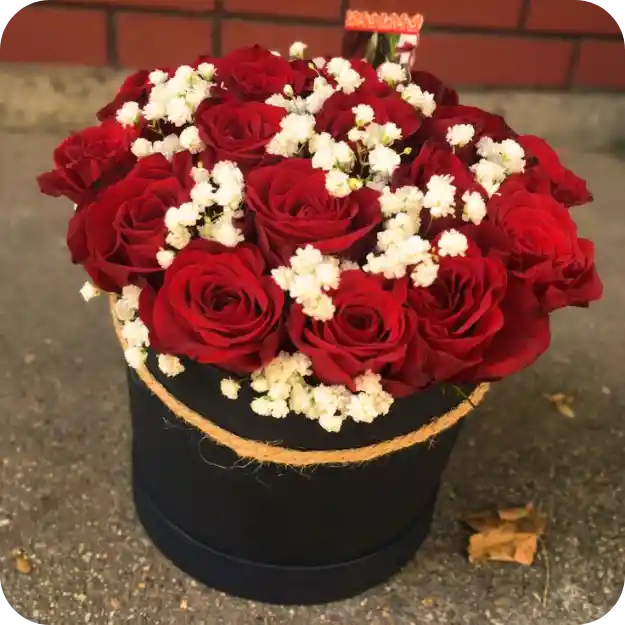 Cilindro De 24 Rosas Rojas