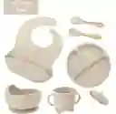 Set Vajilla Bebe En Silicona Kit Alimentacion 6 Piezas Niña