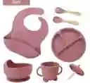 Set Vajilla Bebe En Silicona Kit Alimentacion 6 Piezas Niña