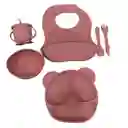 Set Vajilla Bebe En Silicona Kit Alimentacion 6 Piezas Niña