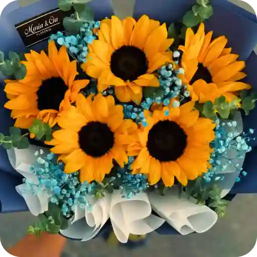 Bouquet De Girasoles & Eucalipto